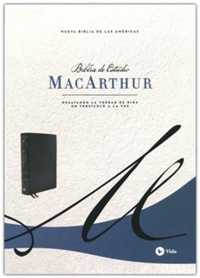 NBLA, Biblia de Estudio MacArthur, Leathersoft, Negro, Interior a dos colores